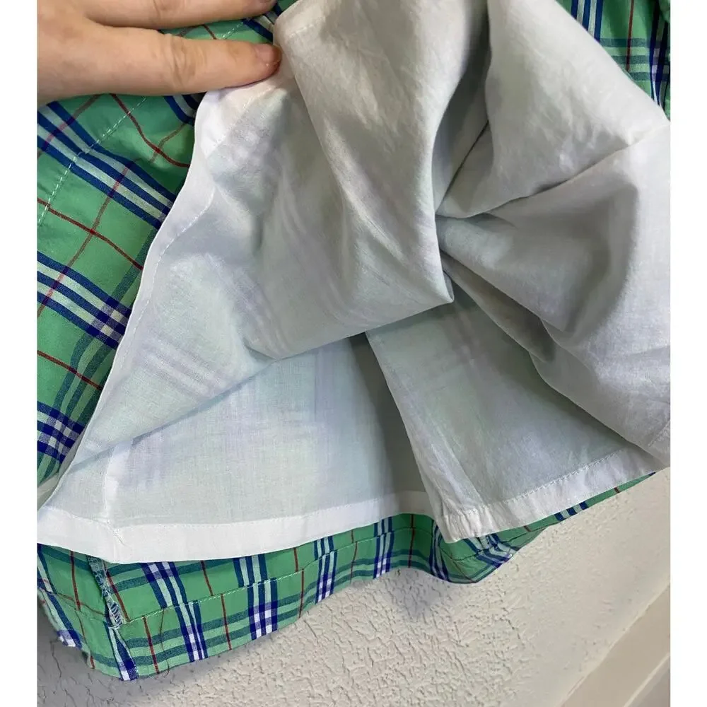 The Oaks Apparel Girls Oaklyn Green Navy Tartan Plaid Peter Pan Collar Dress 8